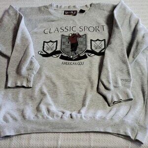 Wolf Athletic Vintage Classic Sport American Golf Sz. XL Grey Graphic Sweatshirt